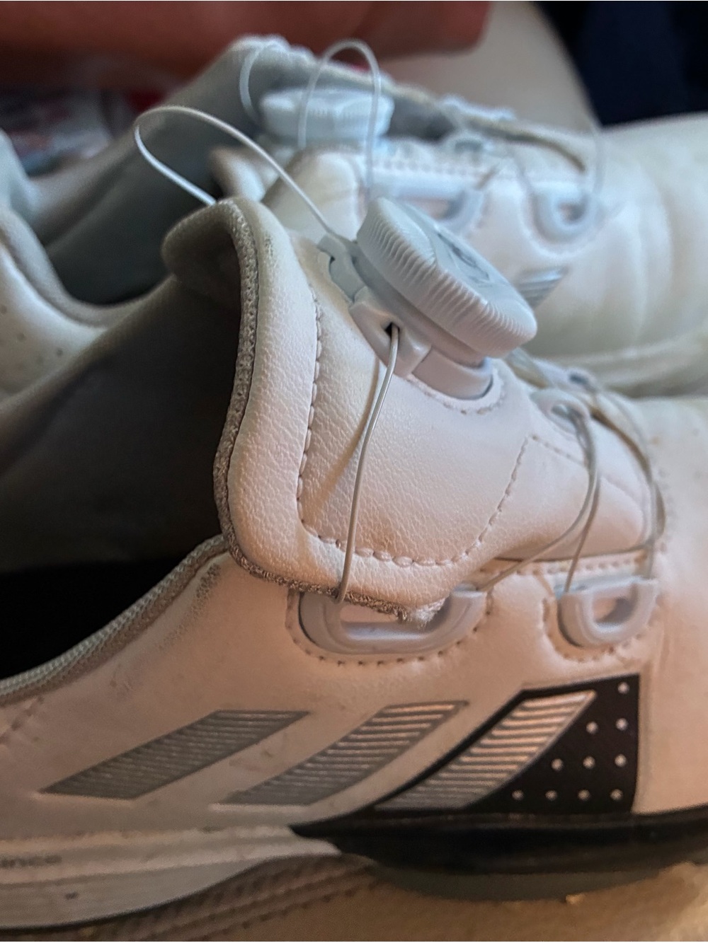 adidas Boys’ traditional spiked golf shoes, size 2